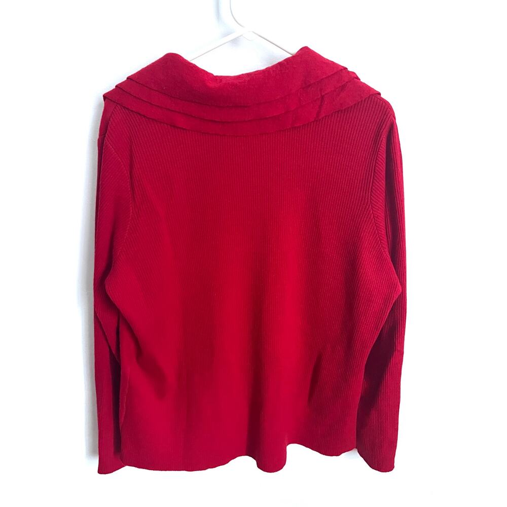 Charter Club Chalet Chic 2X Red Amore 100% Merino Wool Cardigan Sweater NWT - Picture 7 of 14